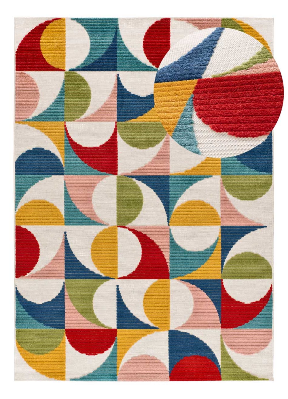 Tapis d'extérieur a relief multicolore 120x170 cm