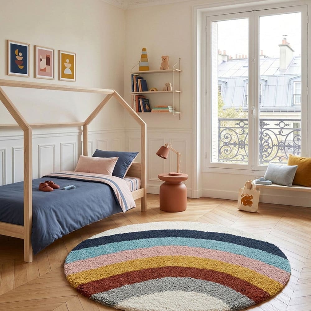 AFK Living Kinderteppich rund dick bequem 120 x 120 cm style modern MEHRFARBIG Öko-Tex Zertifikat PP - POLYPROPYLEN Kinder