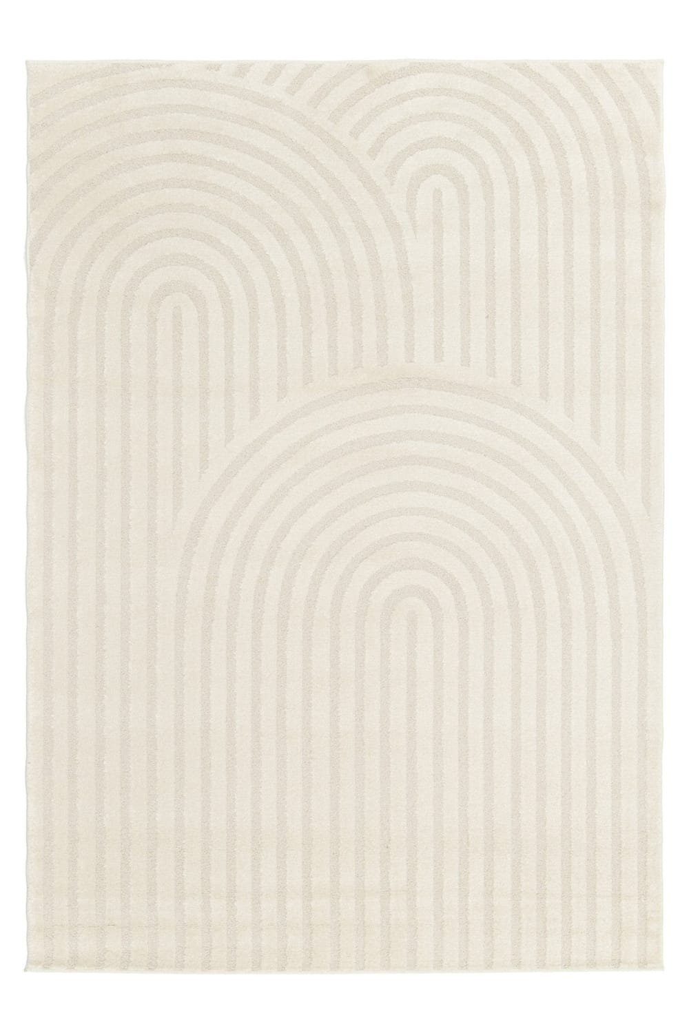Tapis très doux et graphique beige 160 x 230 cm
