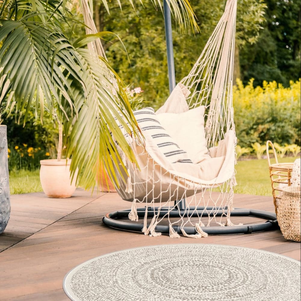 Tapis rond intérieur extérieur style ethnique 120 x 120 cm - Maisons du Monde