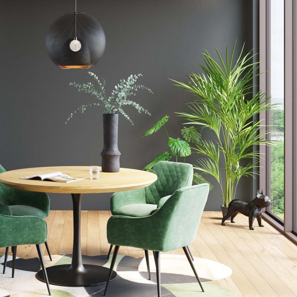 Plante artificielle palmier en polyéthylène et béton H190