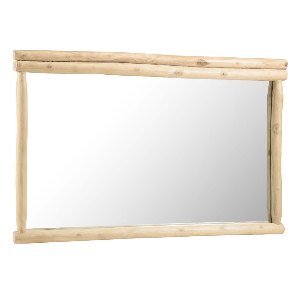 Miroir rectangulaire en branches de teck naturel
