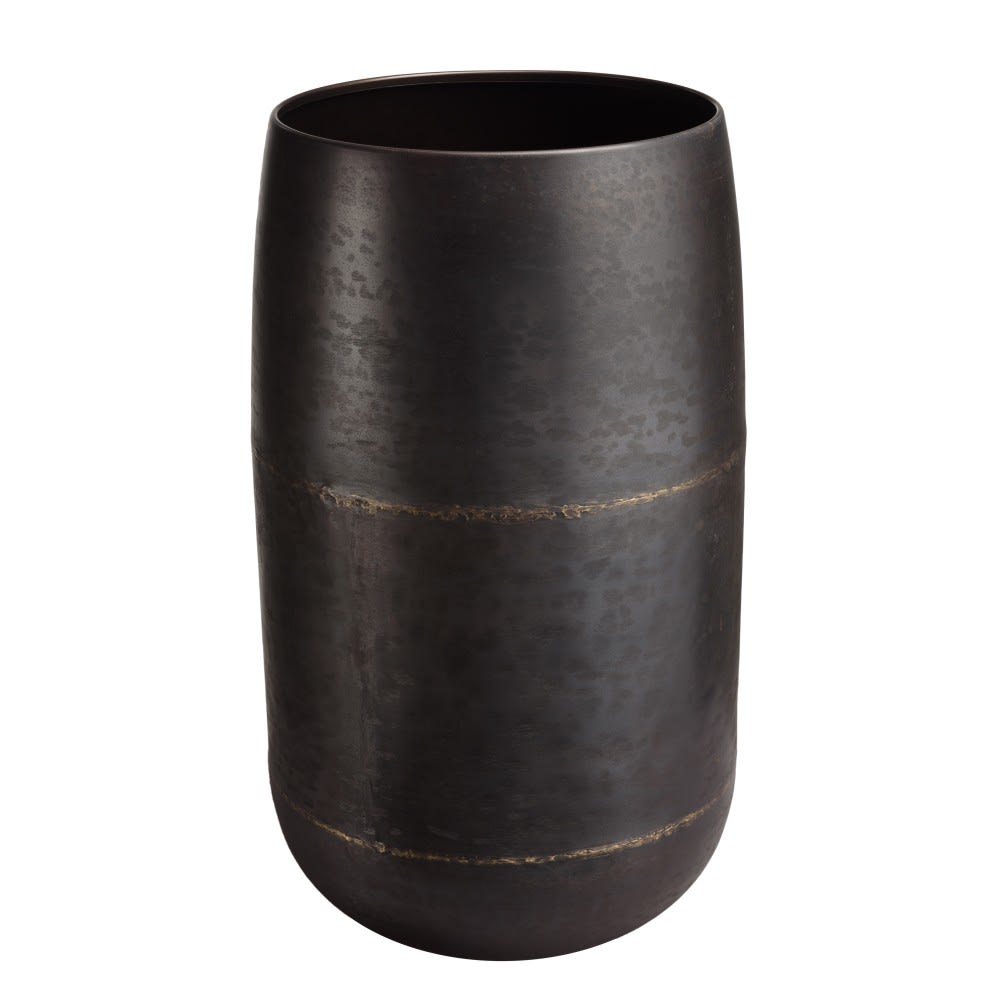 MACABANE Vase aus Stahl, kupferfarben, Breite 29 cm, Höhe 52 cm style exotic Schwarz Stahl