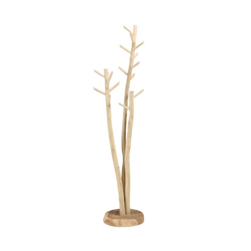 Porte-manteau 3 branches en teck naturel