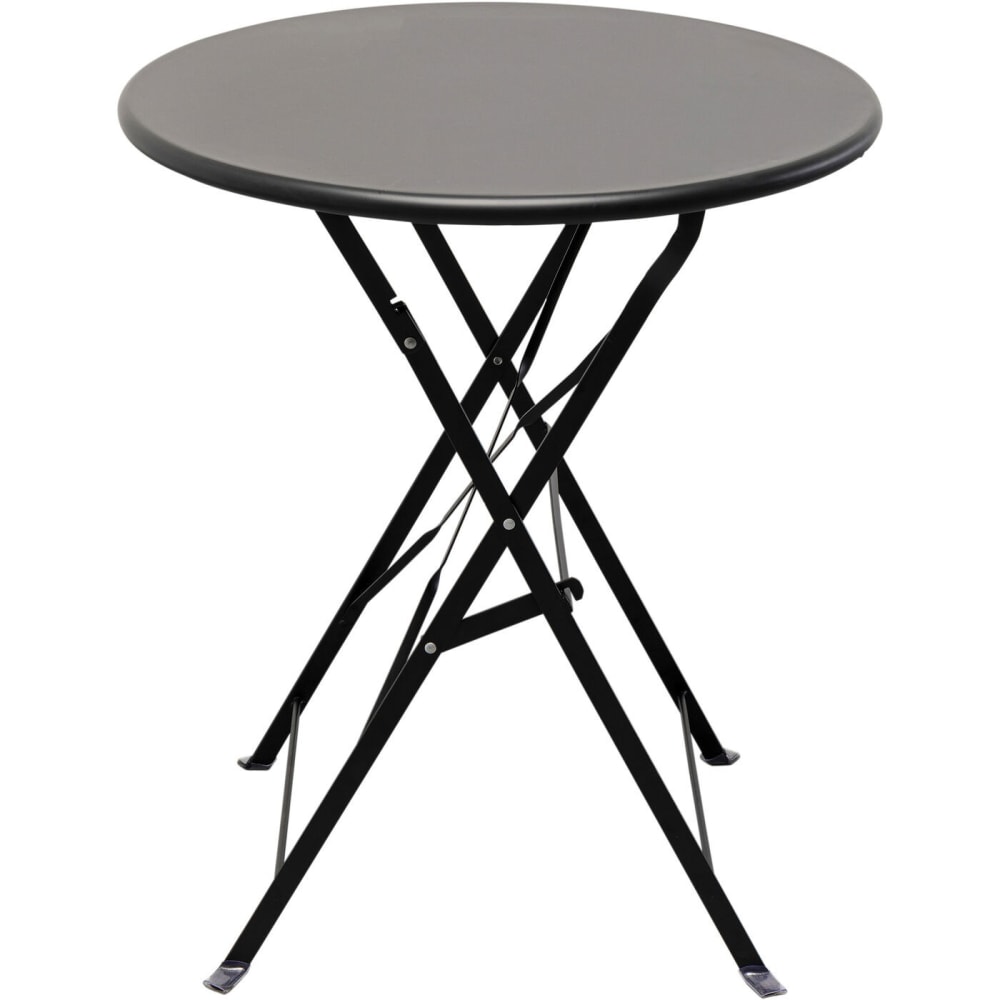 Table de jardin pliante ronde 2 personnes en aluminium noir D60