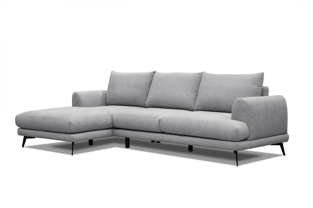 WOZIMO Ecksofa 4-Sitzer, grau Grau
