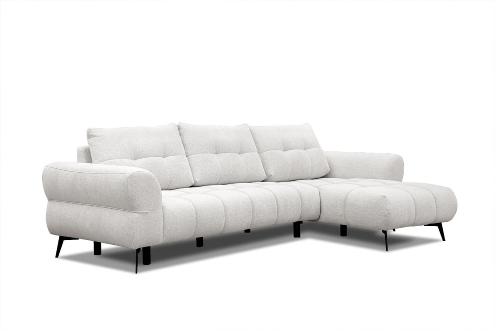 WOZIMO Ecksofa 4-Sitzer, grau Beige