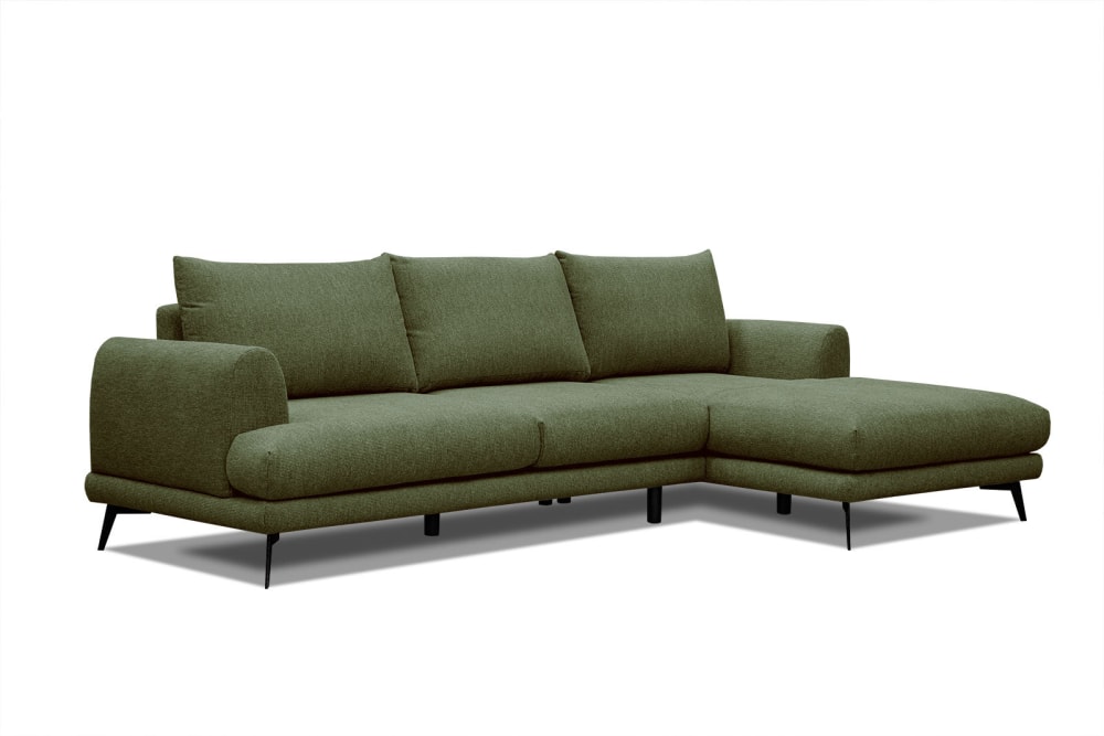 WOZIMO Ecksofa 4-Sitzer, grün Grün