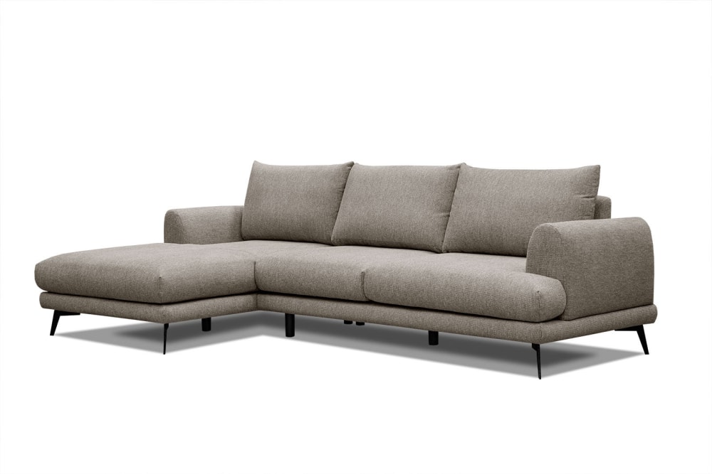 WOZIMO Ecksofa 4-Sitzer, beige Taupe