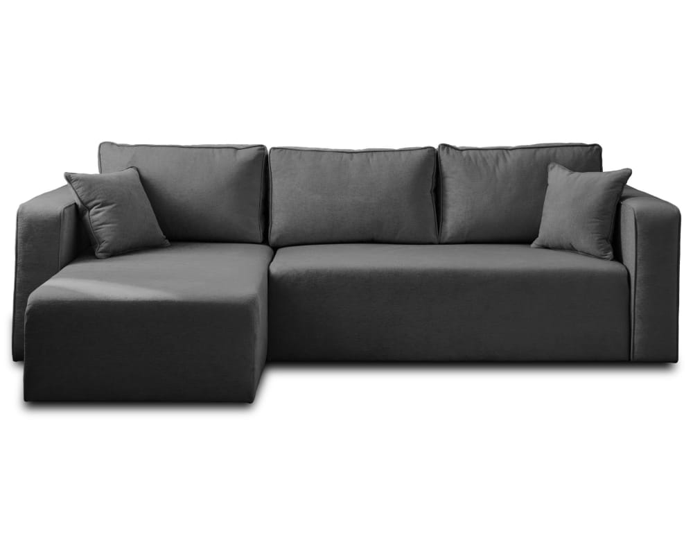Canapé d'angle réversible convertible 4 places en tissu gris foncé - Maisons du Monde