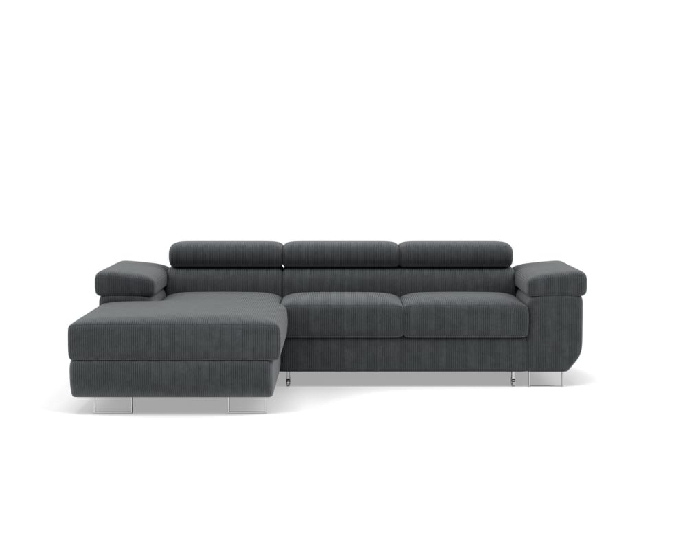 Canapé d'angle gauche - velours gris