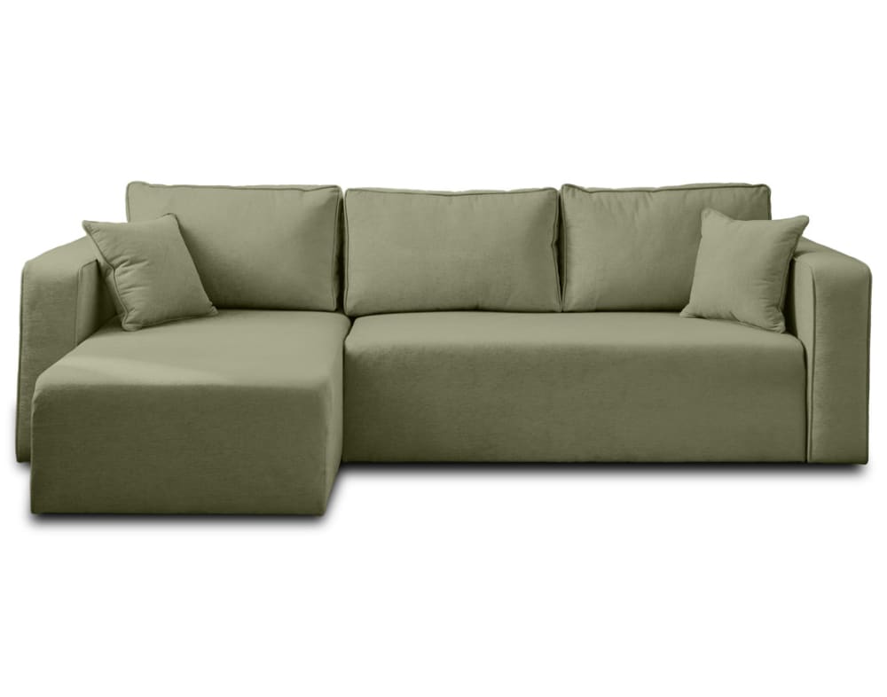 Canapé d'angle réversible convertible 4 places en tissu vert - Maisons du Monde