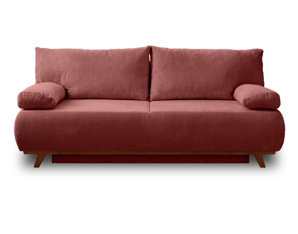 Canapé droit convertible - velours rose