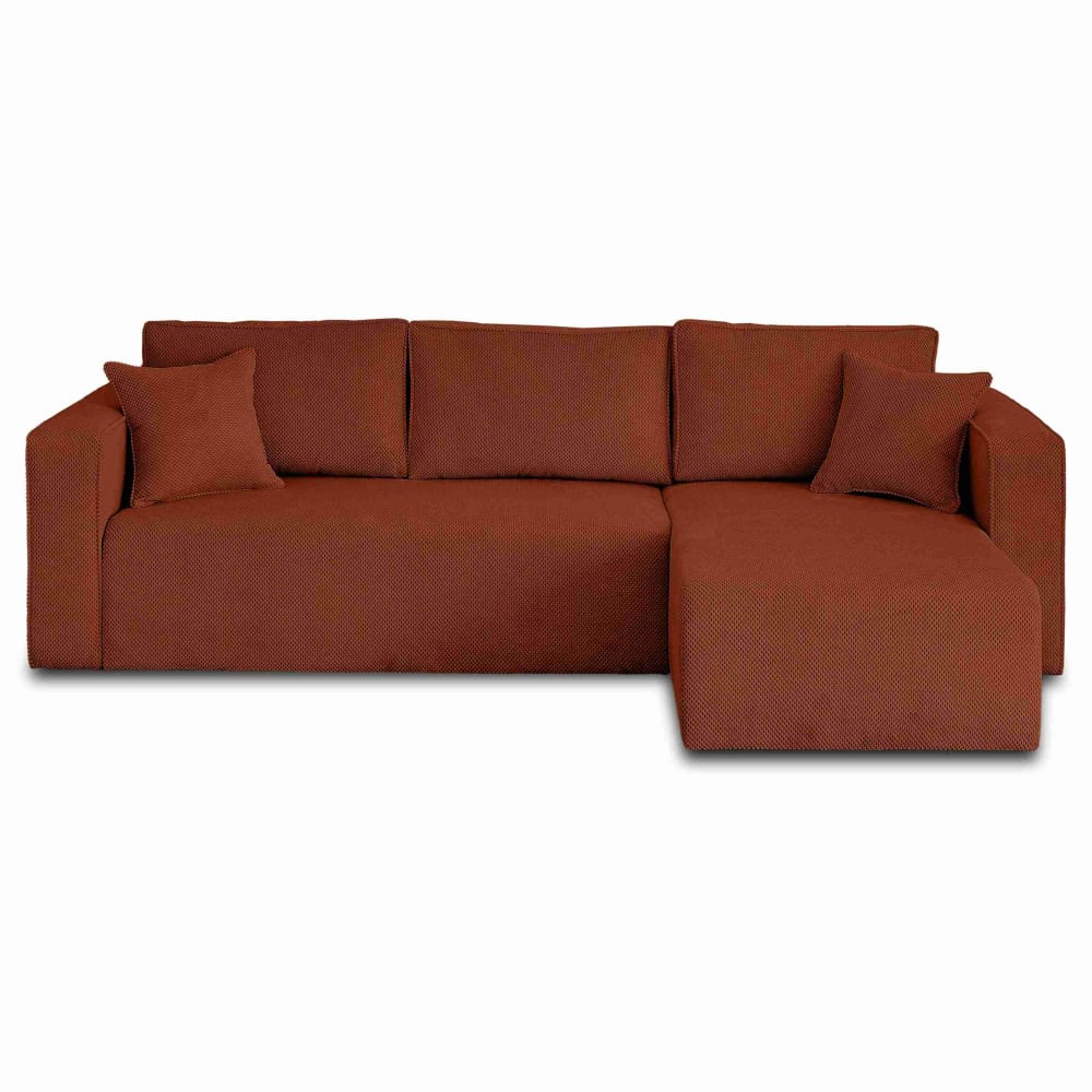 Canapé d'angle réversible convertible 4 places en velours texturé