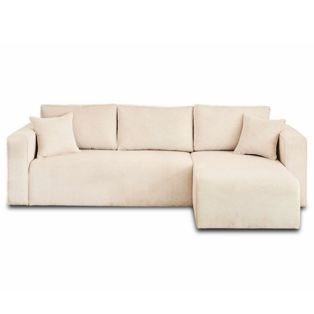 Canapé d'angle réversible convertible 4 places en velours texturé