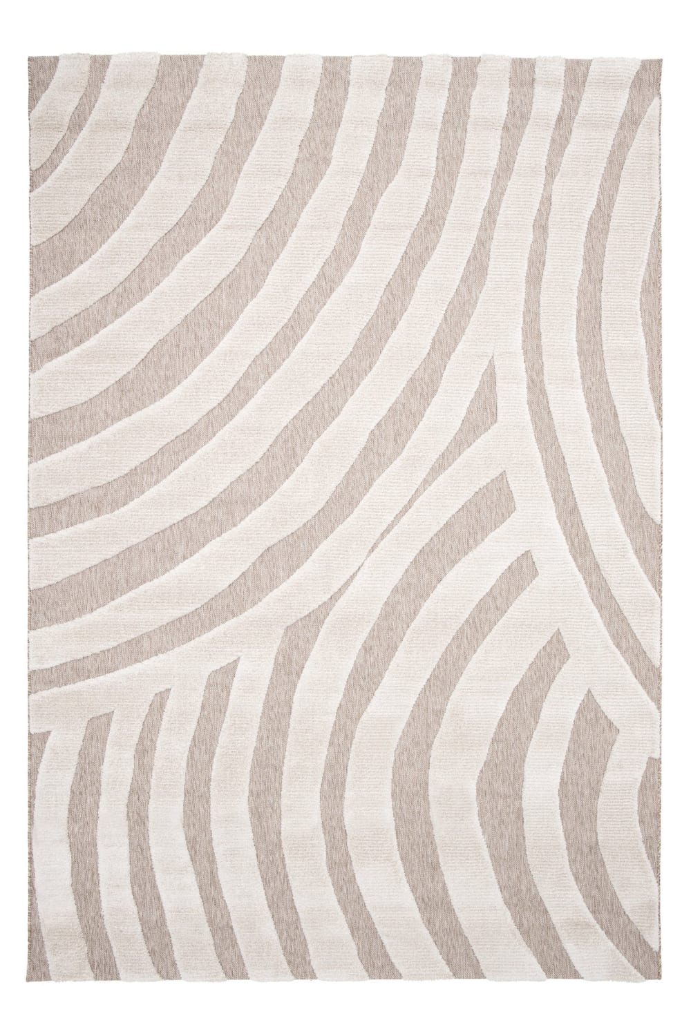 Alfombra gofrada estilo Japandi beige 160 x 230  cm