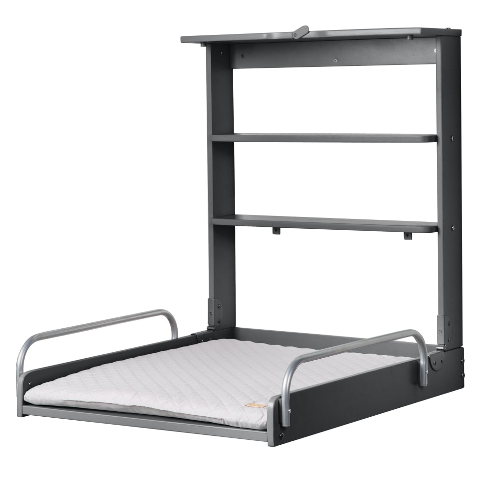 roba Wandwickelregal klappbar inkl. Wickelauflage - Anthrazit style modern SCHWARZ SPANPLATTE Baby