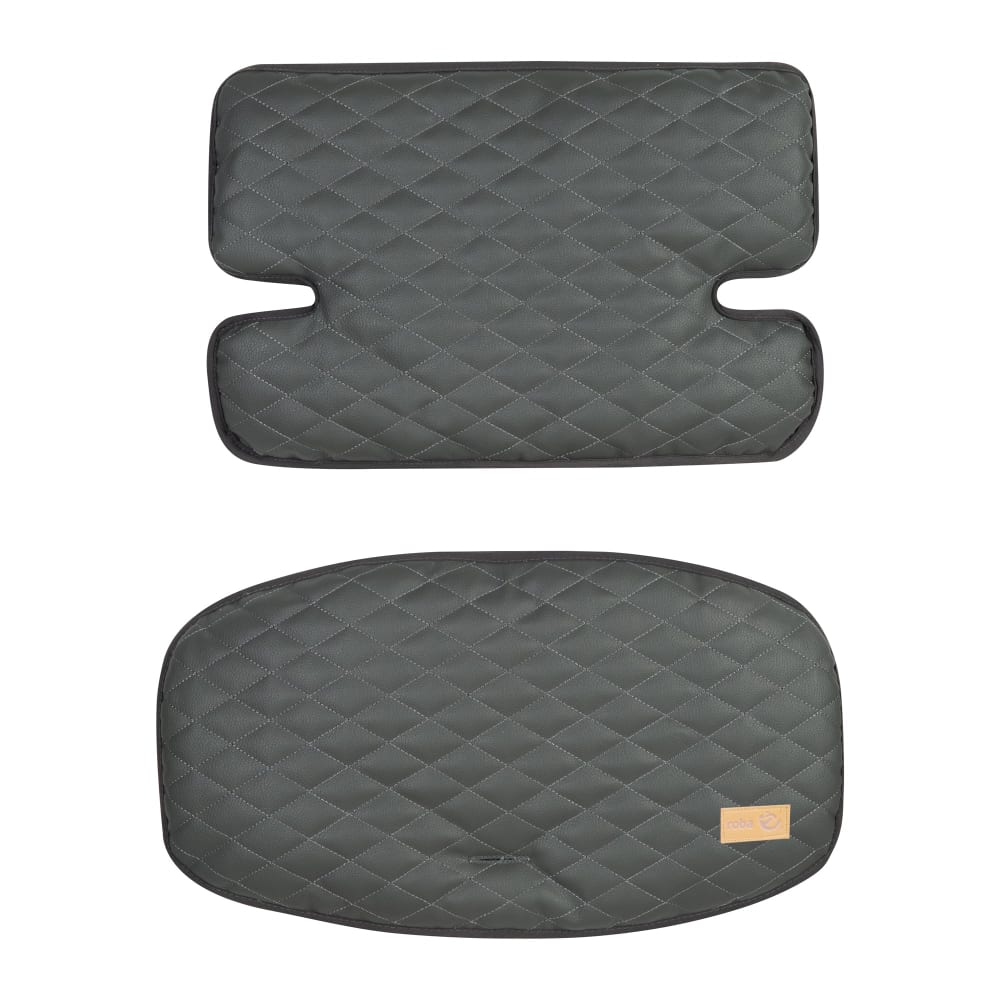 Coussin chaise haute bébé 2pcs hydrofuge en similicuir anthracite