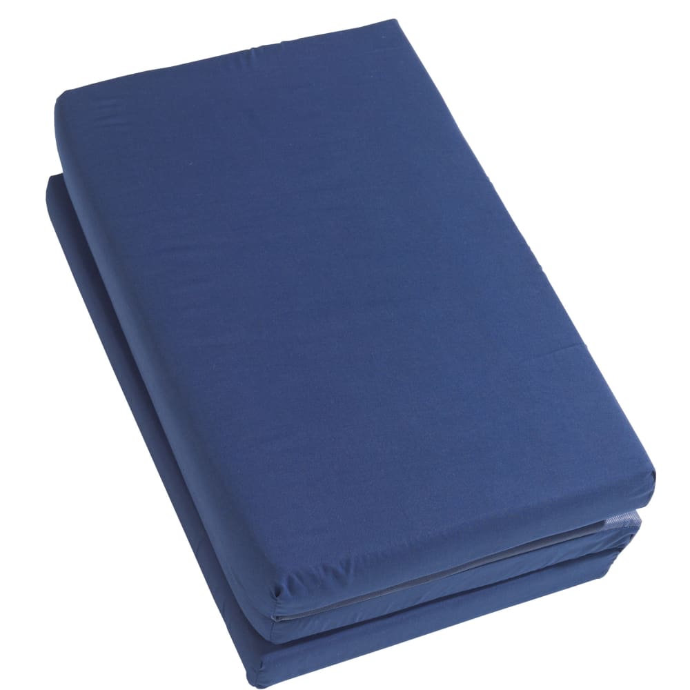 Matelas bébé de voyage pliant 60x120, housse bleue et sac