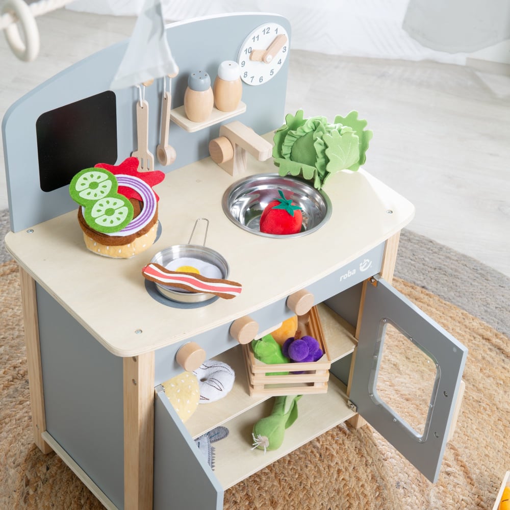 Spielküche, Herd, Spüle, & Zubehör, Grau/Natur - Maisons Du Monde