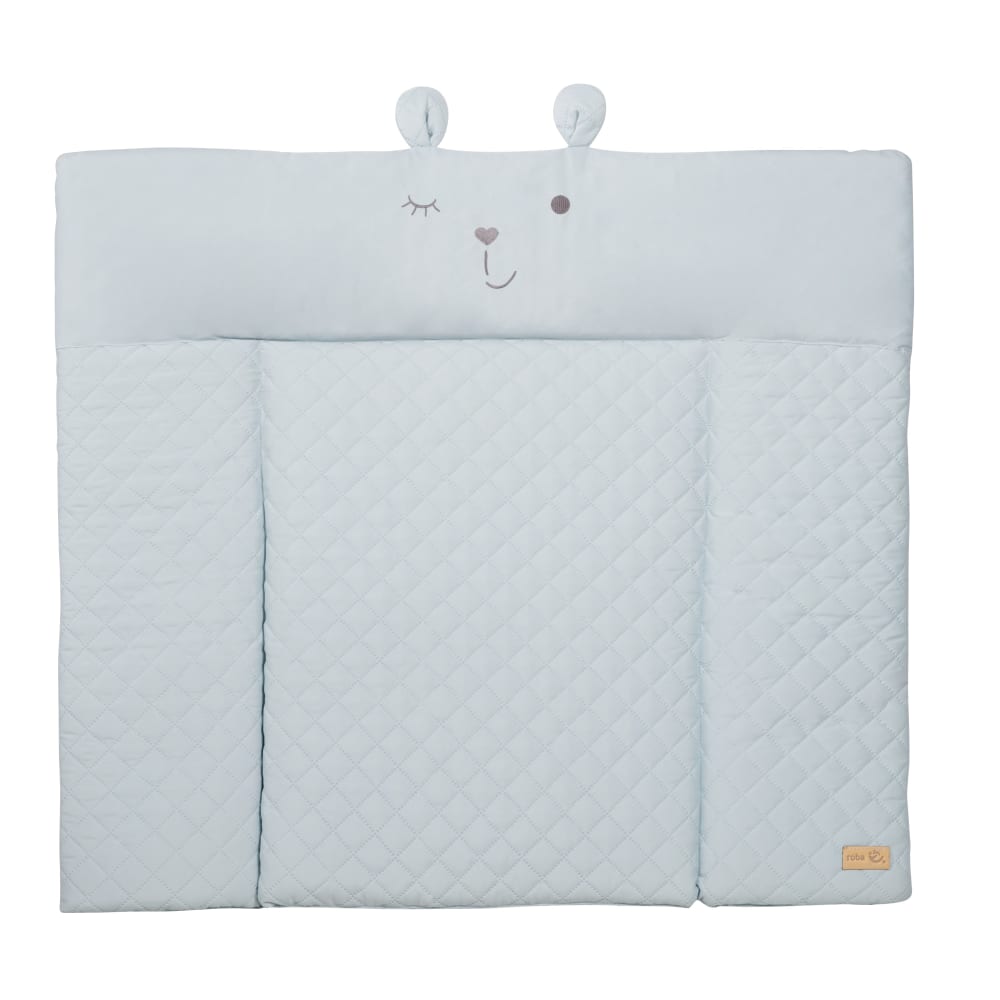 roba Baby-Wickelauflage, 85x75cm, abwischbar, mit Bärengesicht, Hellblau Pvc - Polyvinlychlorid Baby