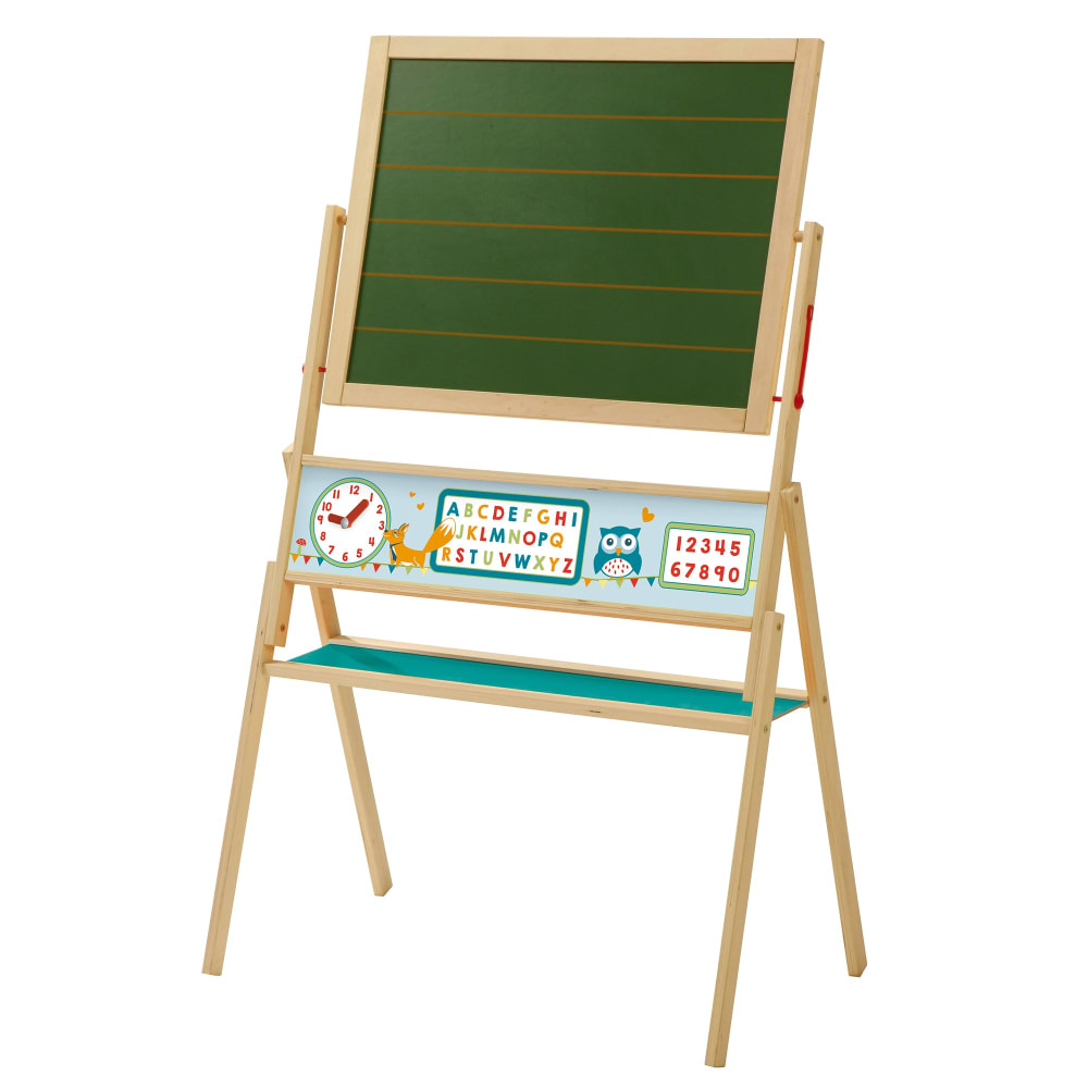 Tableau enfant double face craie et magnétique en bois imprimé