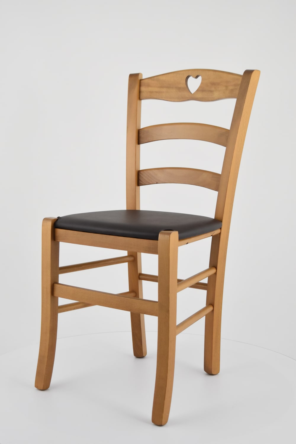 4er Set Stühle aus Buchenholz mit Kunstleder-Sitz, Eiche und