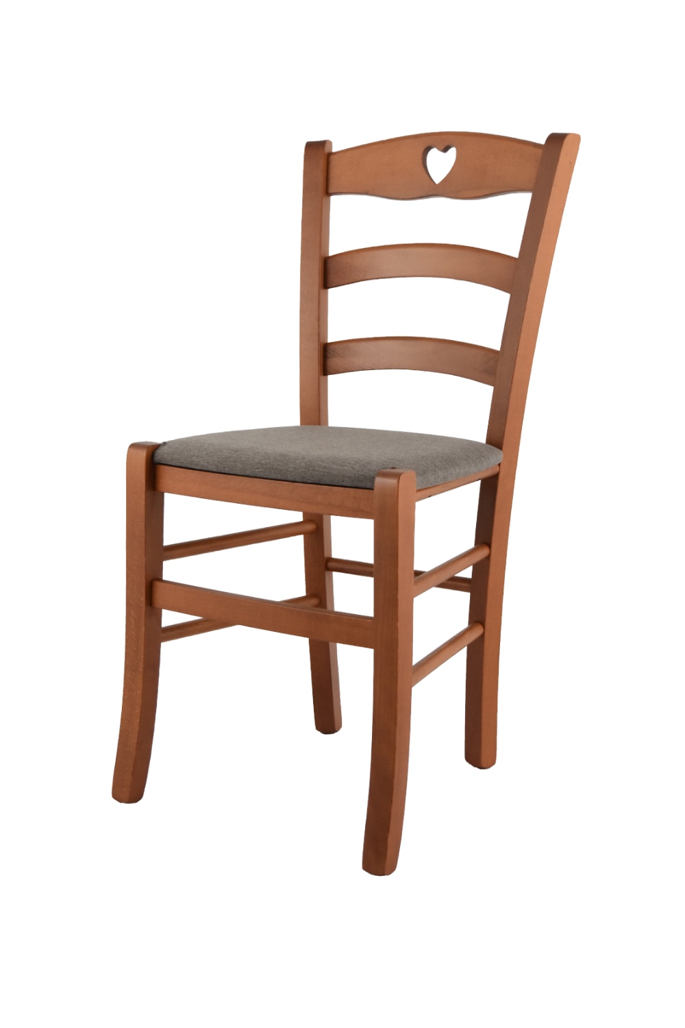 T M C S Stuhl aus Buchenholz mit Stoff-Sitz, Kirschbraun und Braun style landhaus - -