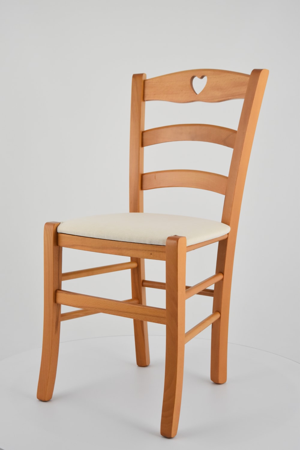 2er Set Stühle aus Buchenholz mit Stoff-Sitz, Honigfarbe und