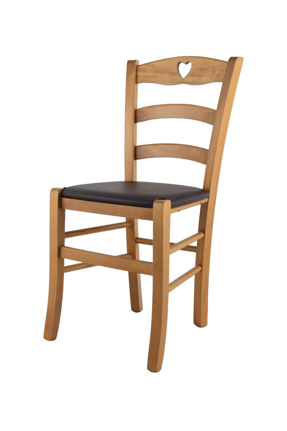 T M C S Stuhl aus Buchenholz mit Kunstleder-Sitz, Eichenbraun und Braun style landhaus - -