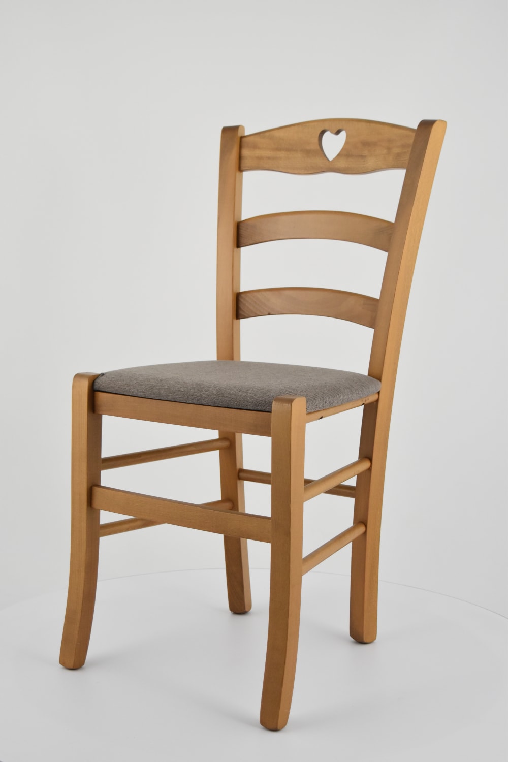 2er Set Stühle aus Buchenholz mit Stoff-Sitz, Eichenbraun und