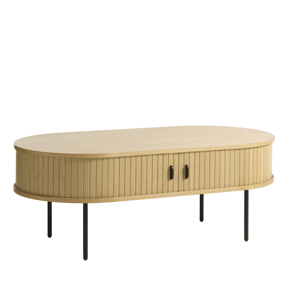 Maison Aubertin Table basse 2 portes bois Marron Bois - 45x60x120cm