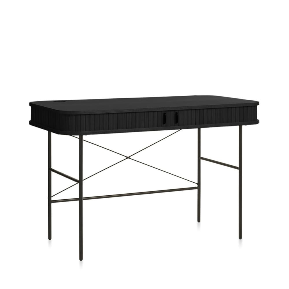 Maison Aubertin Bureau bois nois 120x60 noir Marron Bois - 120x75x120cm