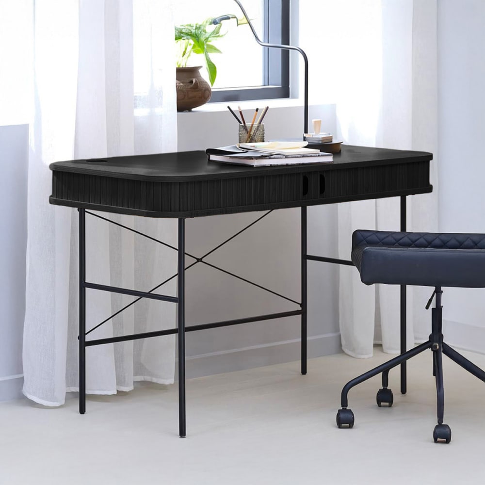 Bureau bois nois 120x60 noir - Maisons du Monde