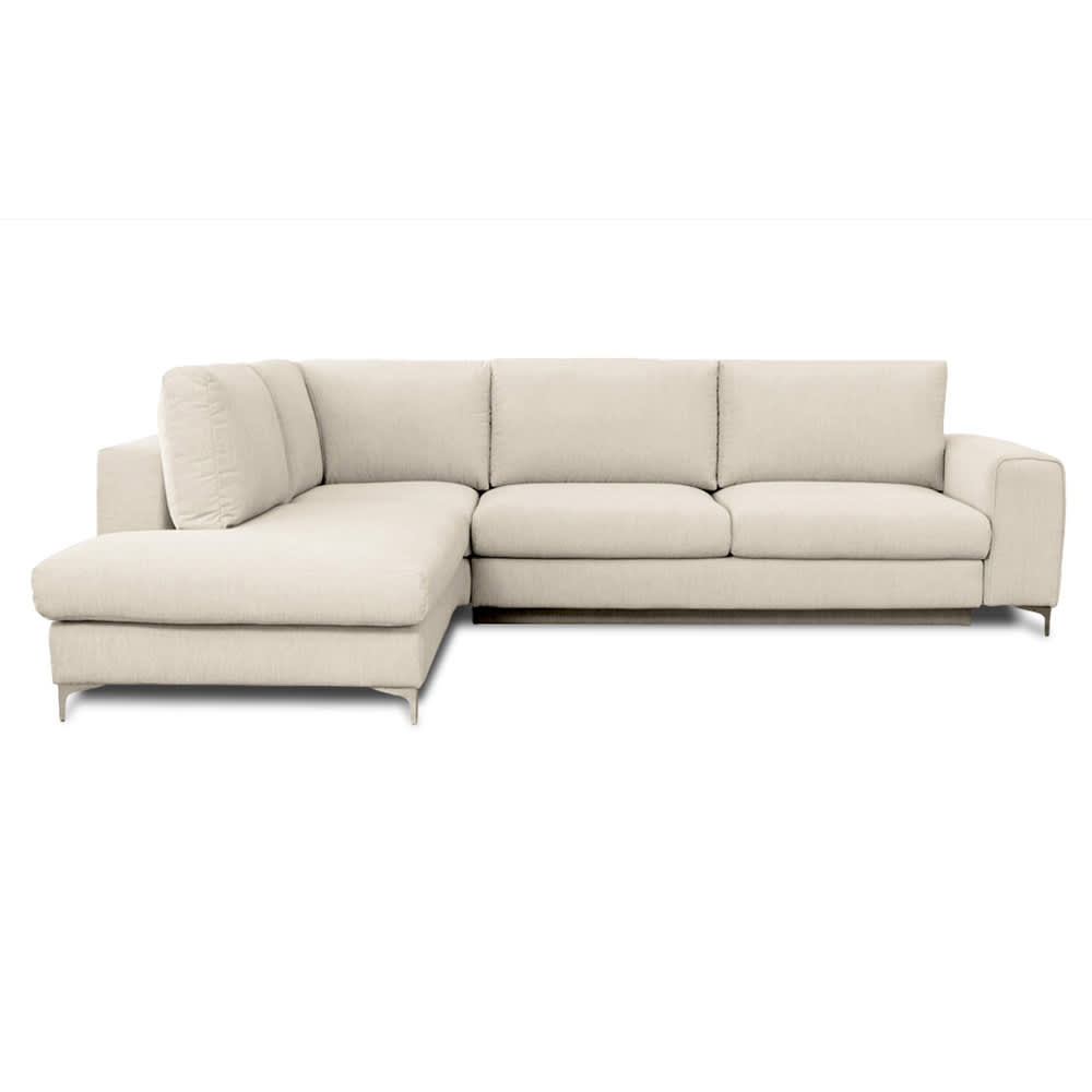 Canapé 4 places tissu angle gauche beige