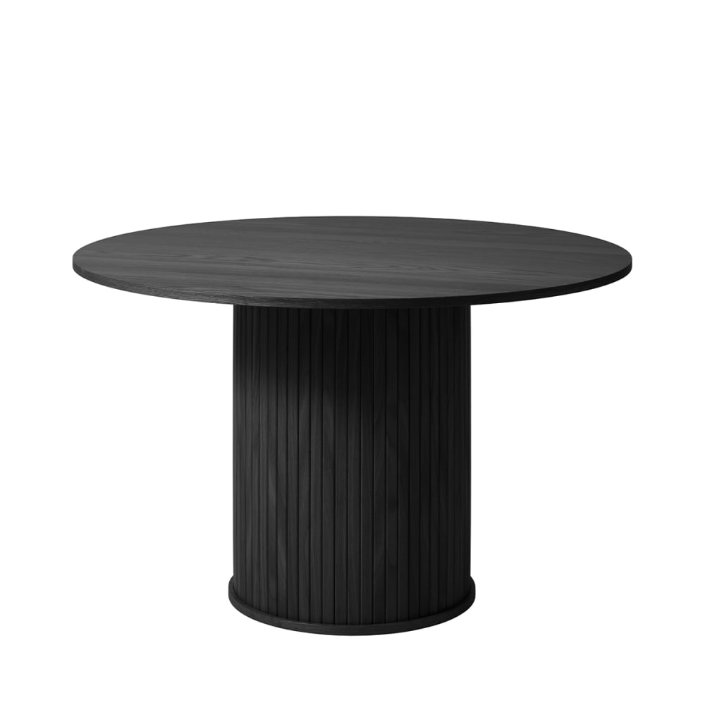 Maison Aubertin Table à manger ronde 4 personnes ø120 bois noir Noir Bois - 120x75x120cm