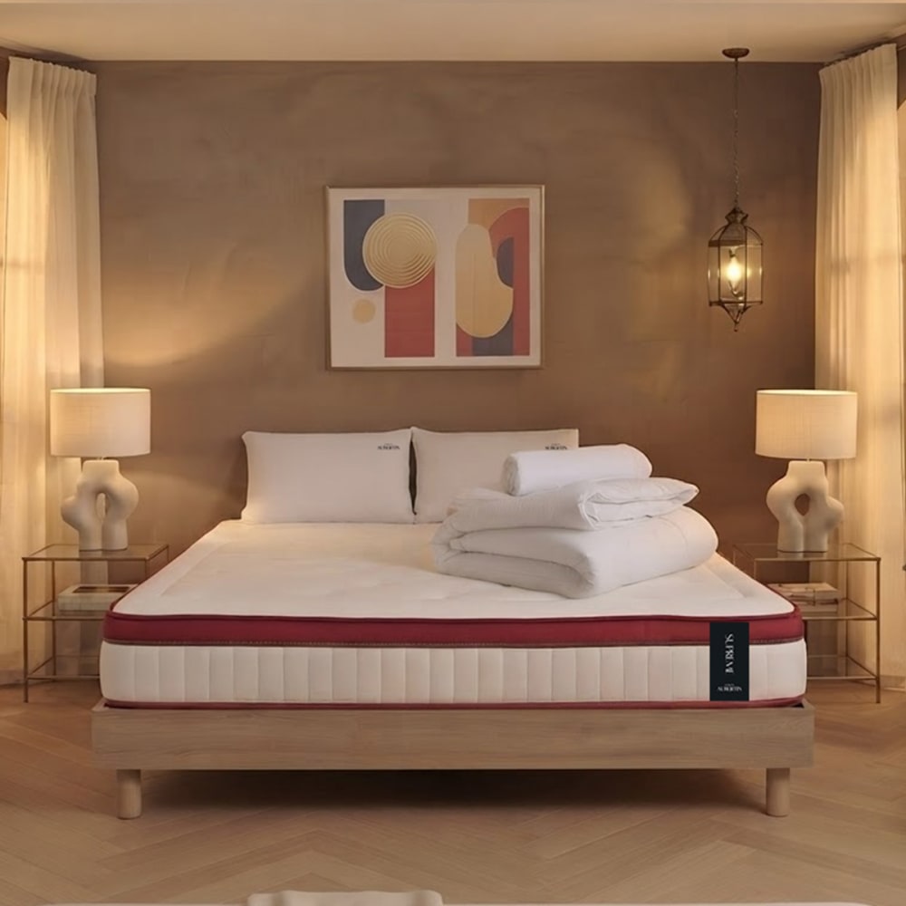 Prêt à dormir matelas mémoire h24 sommier bois 160x200 - Maisons du Monde