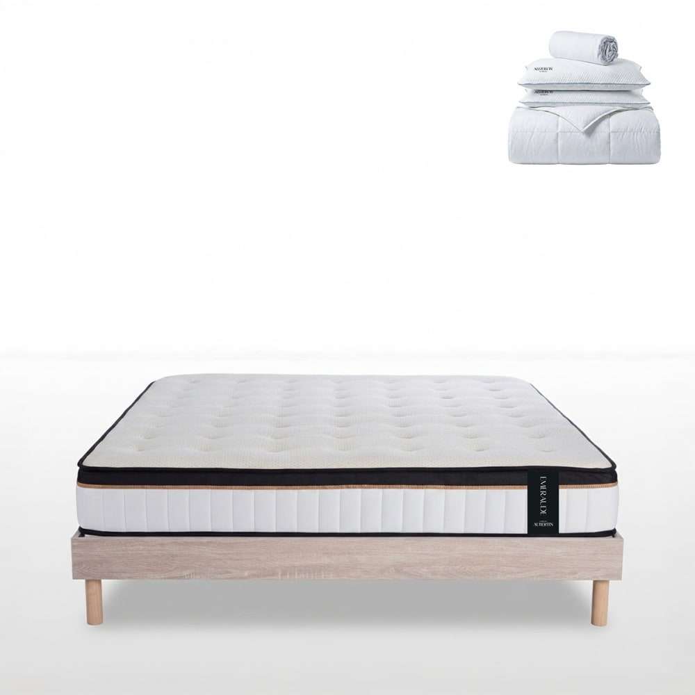 Prêt à dormir matelas mémoire h24 sommier bois 140x200 Prêt à dormir matelas mémoire h24 sommier bois 140x200