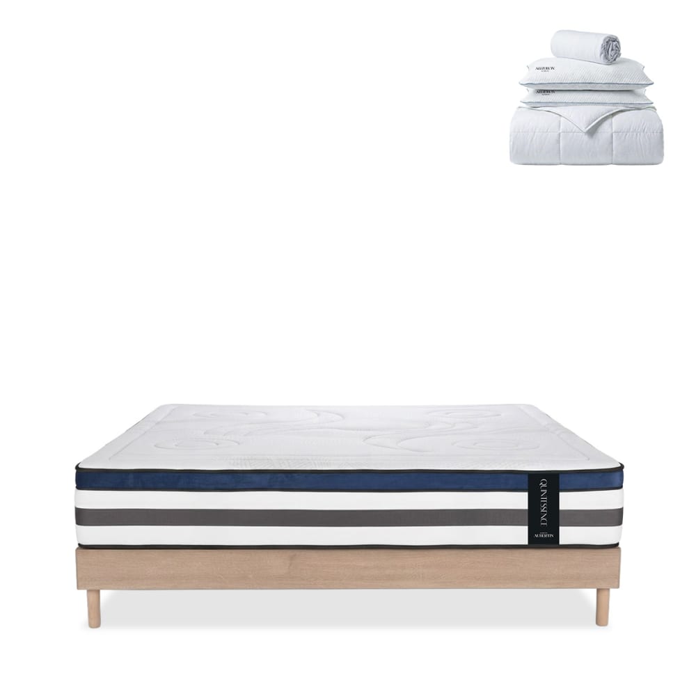 Prêt à dormir matelas mémoire h30 sommier bois 140x190 Prêt à dormir matelas mémoire h30 sommier bois 140x190