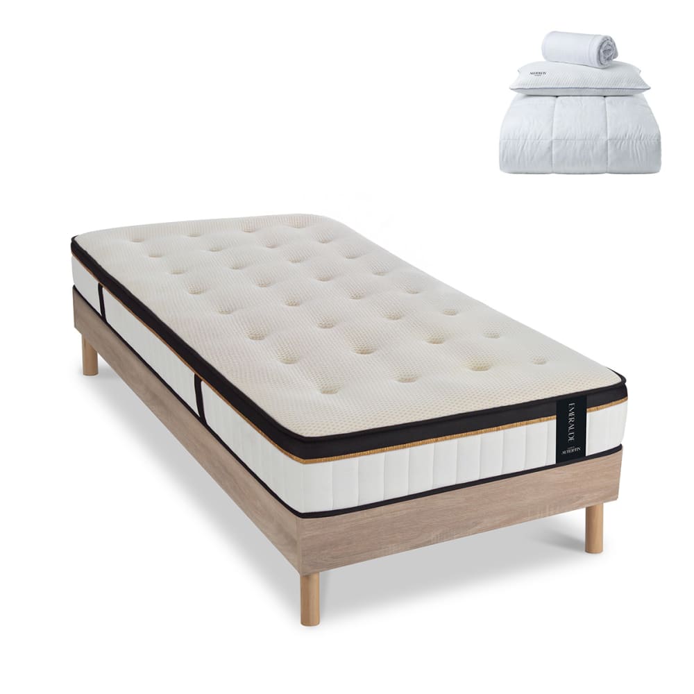 Ensemble literie emeraude + accessoires - 24 cm d'épaisseur - accueil