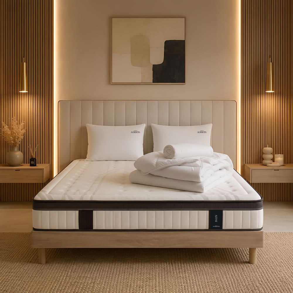 Prêt à dormir matelas ressorts mémoire h24 sommier 90x190 - Maisons du Monde