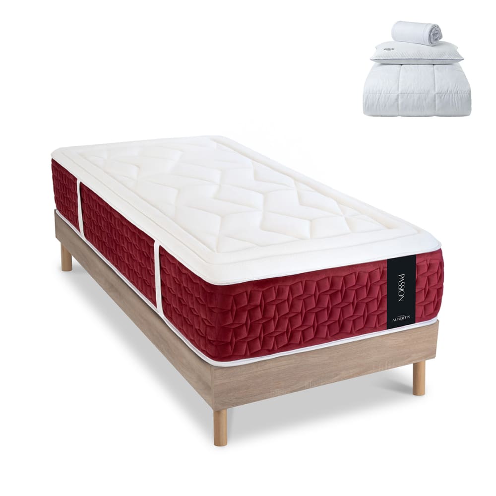 Ensemble matelas+sommier ressorts passion + accessoires - 32 cm d'épai