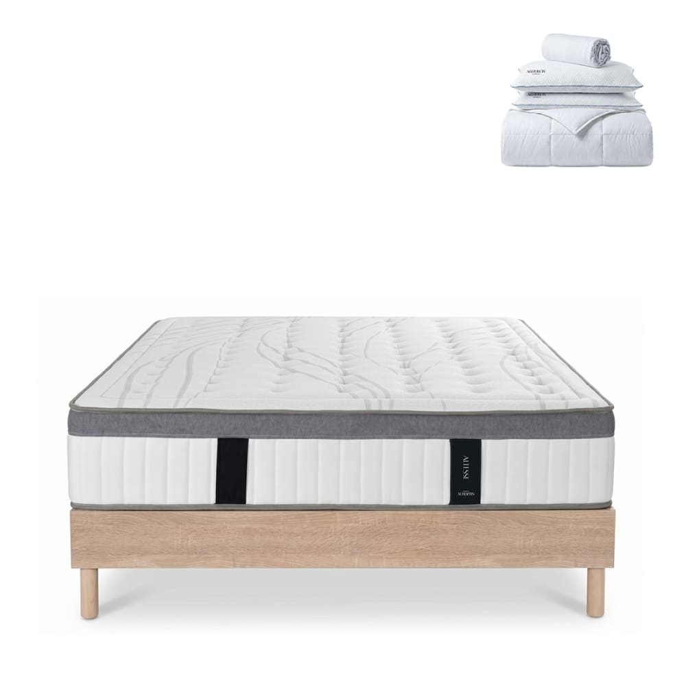 Prêt à dormir matelas mémoire h26 sommier bois 140x200 Prêt à dormir matelas mémoire h26 sommier bois 140x200