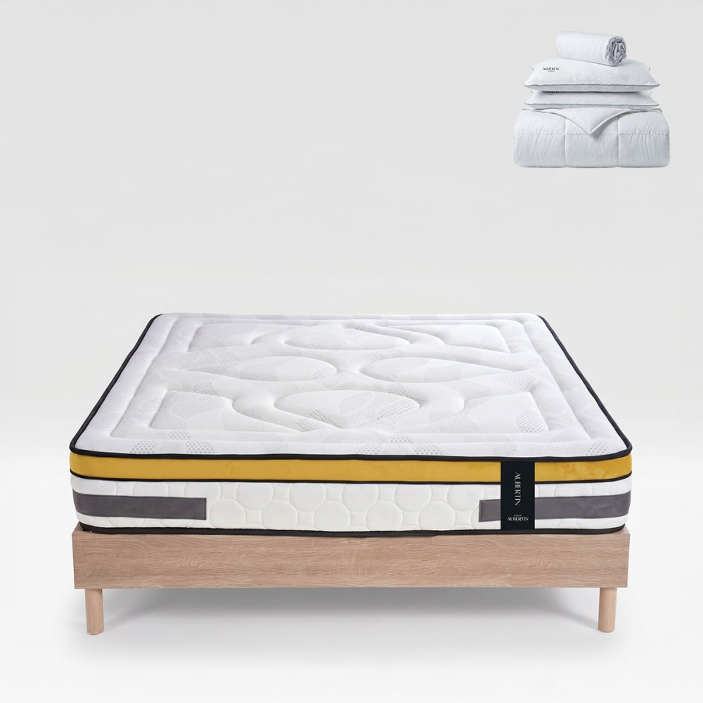 Prêt à dormir matelas ressorts mémoire h24 sommier bois 140x200 Prêt à dormir matelas ressorts mémoire h24 sommier bois 140x200