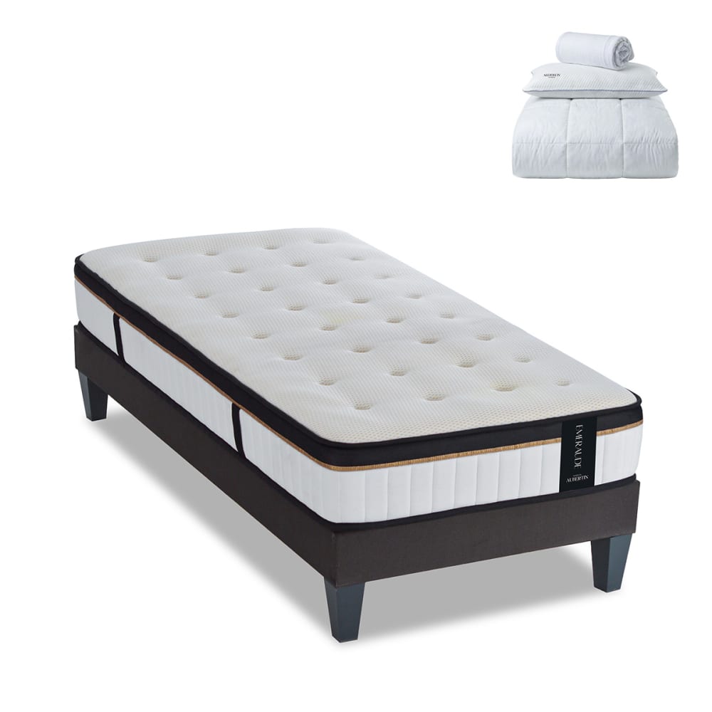 Prêt à dormir matelas mémoire h24 sommier 80x200