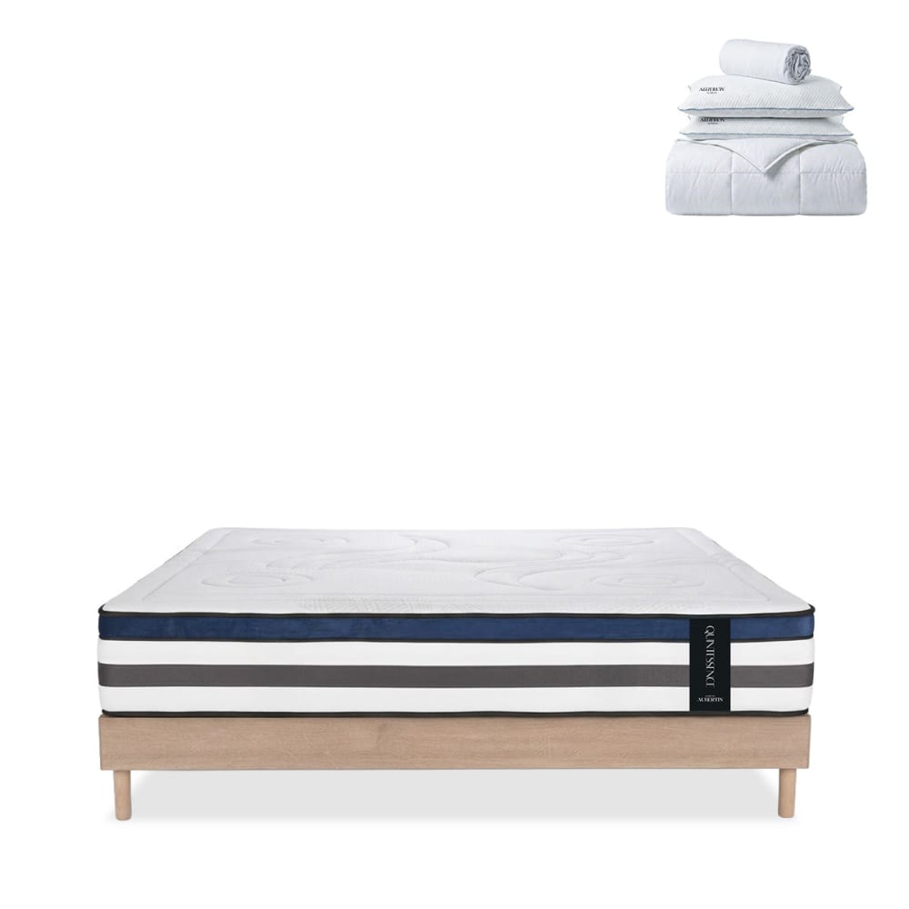 Prêt à dormir matelas mémoire h30 sommier bois 90x190 - Maisons du Monde