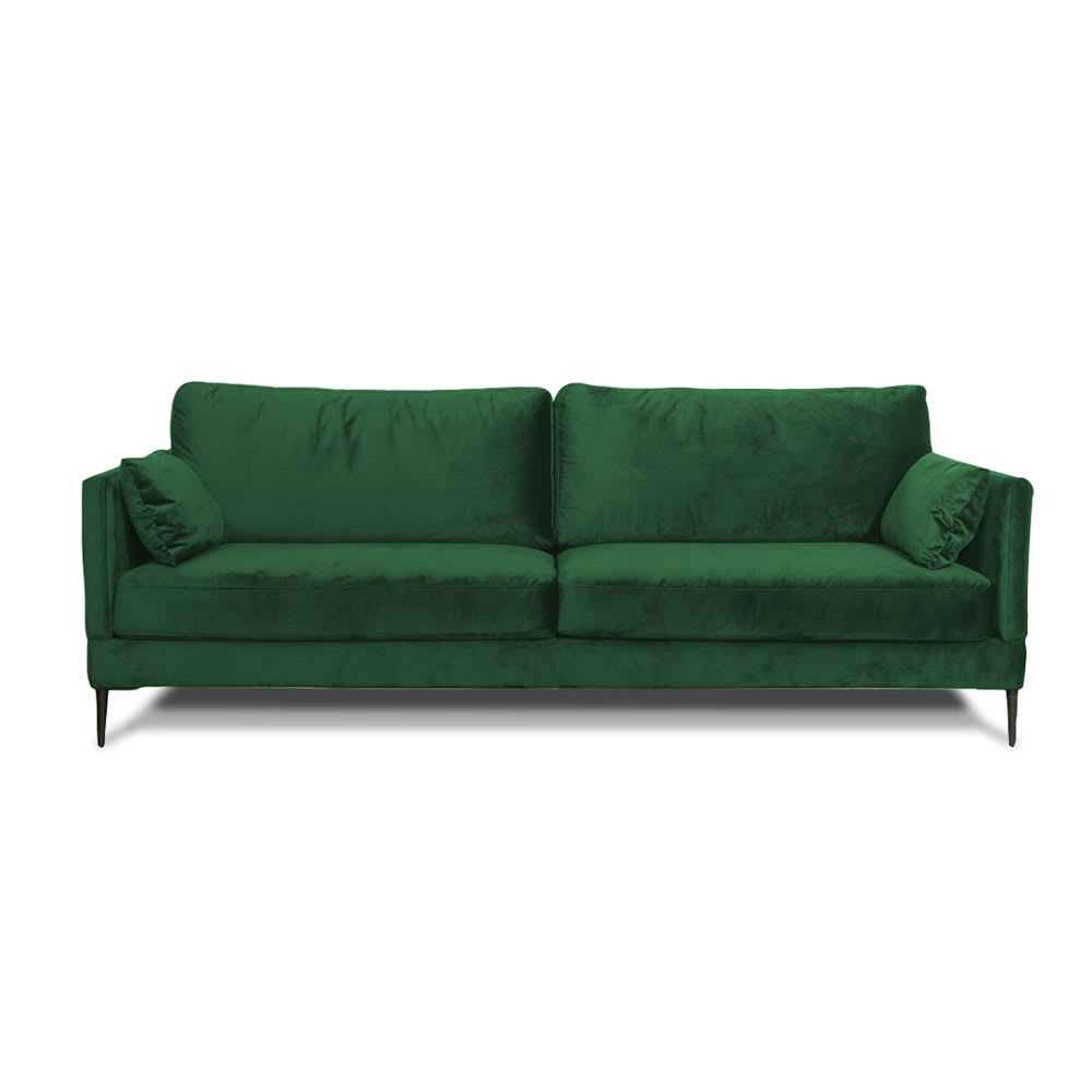 Canapé 3 places velours droit vert