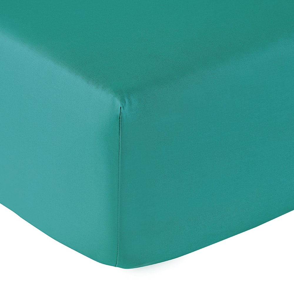 Drap housse coton emeraude 120x190 cm