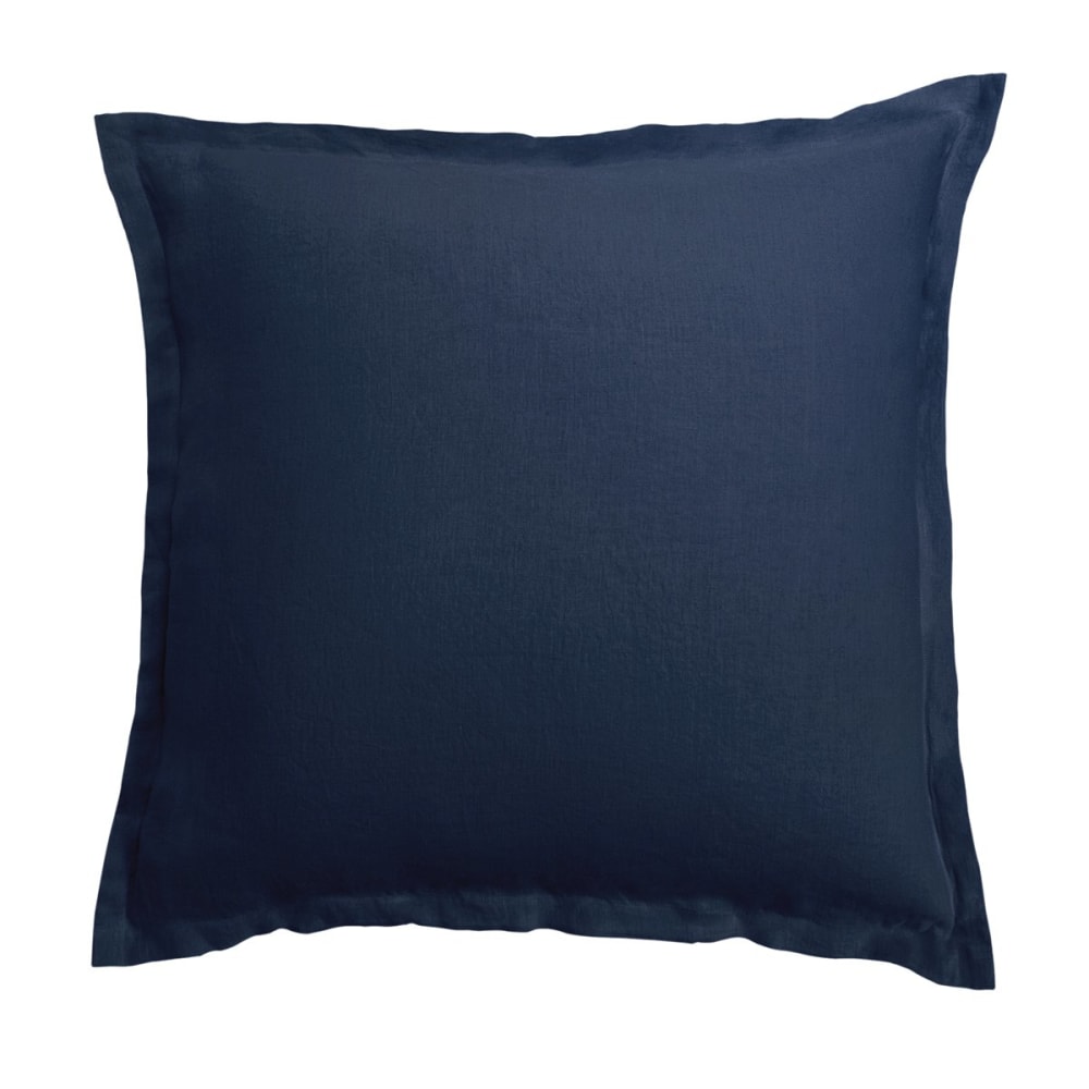 Taie d'oreiller lin bleu de chine 50x75 cm