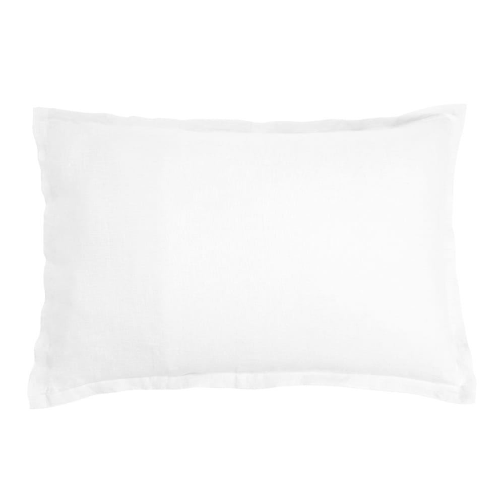 Taie d'oreiller lin blanc 65x65 cm - Maisons du Monde